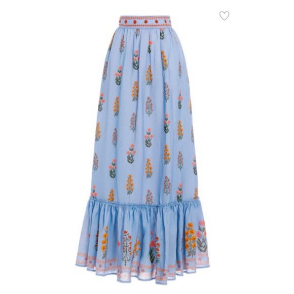 Agua Bendita Algodon Dahlia Linen Maxi Skirt NWT - Picture 1 of 7